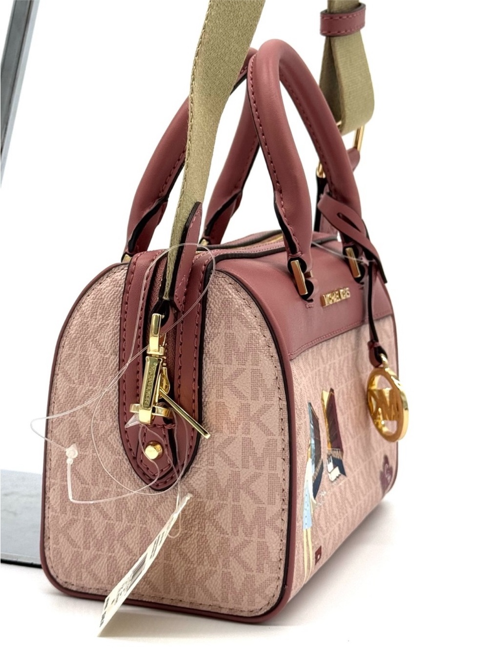 Michael Kors XS Jet Set Travel Girl Duffle Crossbody Bag Powder Blush - Picture 3 of 7